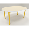 TABLE MATERNELLE OVALE 1200*900 T2 BLEU D'ALUMINE - PLATEAU SERINGA - CHANT ABS BLANC