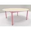 TABLE MATERNELLE RONDE 1200 T1 JAUNE GENET - PLATEAU SERINGA - CHANT ABS BLANC