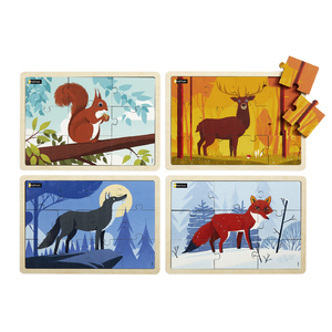 ANIMAUX DE LA FORÊT - LOT DE 4 PUZZLES