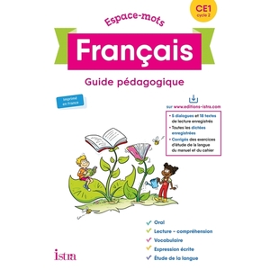 ESPACE-MOTS FRANCAIS CE1 - GUIDE PEDAGOGIQUE - ED. 2020