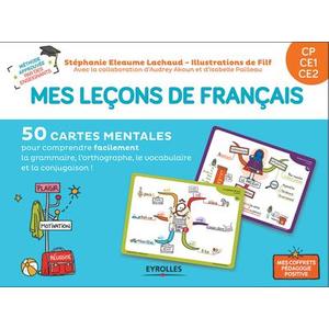 MES LECONS DE FRANCAIS CP, CE1, CE2 - 50 CARTES MENTALES POUR COMPRENDRE FACILEMENT LA GRAMMAIRE, L'