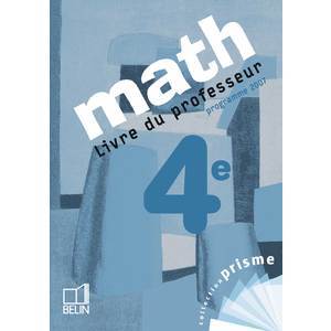 MATH 4E - LIVRE DU PROFESSEUR