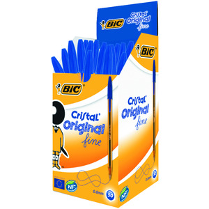 BIC CRISTAL FINE BOÎTES 50 STYLO BILLE BLEU