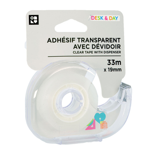 ADHÉSIF TRANSPARENT 19MMX33M SUR DÉVIDOIR