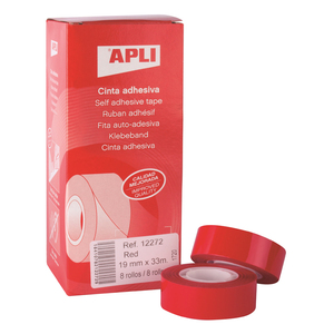 ADHÉSIF PP COULEUR 19MMX33M ROUGE