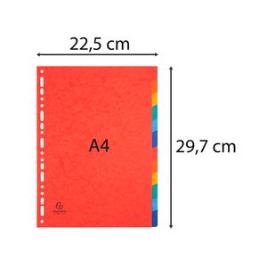 INTERCALAIRES A4 CARTE LUSTRÉE 12 POSITIONS