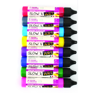 8 CRAYONS PEINTURE 3D SLOW ART COLORIS TRANSLUCIDES