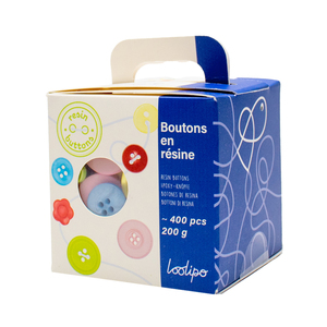 600 BOUTONS RÉSINE TAILLES ET COLORIS ASSORTIS