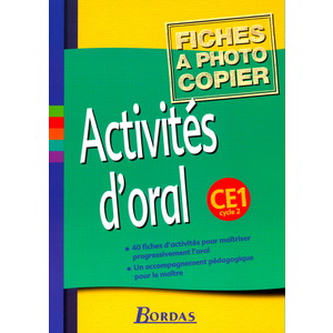 ACTIVITES D'ORAL CYCLE 2 CE12002 FICHES A PHOTOCOPIER