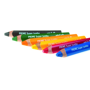 EDU3 PRIME SUPER JUMBO ETUI 6 CRAYONS COULEURS ASSORTIS