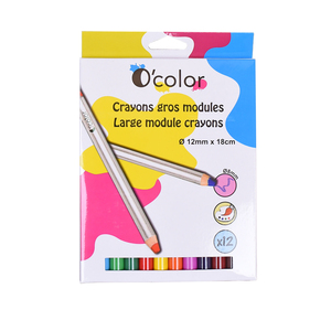 12 CRAYONS COULEURS GROS MODULE 3EN1 COLORIS ASSORTIS