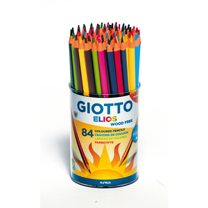 ÉLIOS WOOD FREE POT 84 CRAYONS COULEURS ASSORTIS