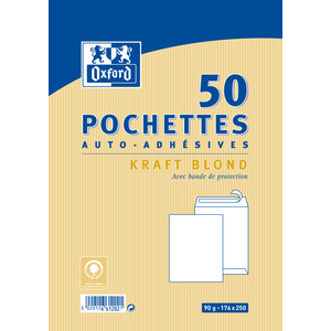 50 POCHETTES KRAFT 176X250MM