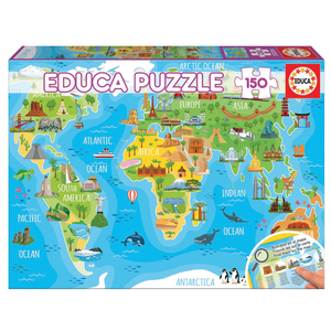 PUZZLE CARTE DU MONDE DES MONUMENTS - 150 PIÈCES