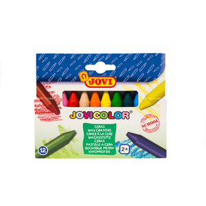 JOVI 12 MAXI-CRAYONS À LA CIRE COLORIS ASSORTIS