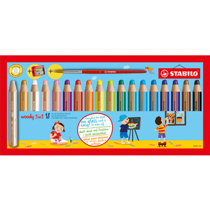 WOODY 18 CRAYONS COLORIS ASSORTIS