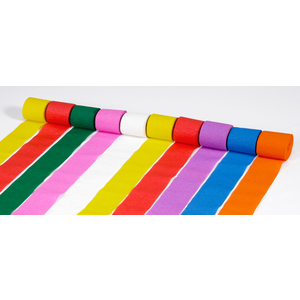 10 ROULEAUX PAPIER CRÉPON 5CMX10M ASSORTIES