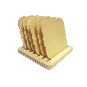 LOT DE 6 DESSOUS DE VERRE BOIS AVEC SUPPORT