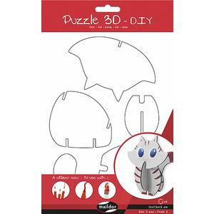 PUZZLE 3D CHAT GAMME BLANCHE CARTON