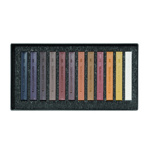 SET 12 PASTELS CARRES NUANCES DE BRUNS LYRA POLYCRAYONS SOFT