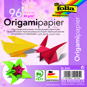 96F ORIGAMI 13X13CM UNIES ASSORTIES