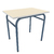 TABLE AXIS 1 PERSONNE 50*70 T4 BLEU D'ALUMINE - PLATEAU SERINGA - CHANT ABS BLANC